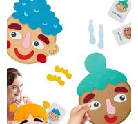 Multiplayer Game Felt Emoticon Kit - Sensory Face Building Set for Kids | Soft Hook and Loop Fabric with Mix and Match Pieces & Storage Pouch for Park, Car, Outdoors Home