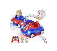Multiplayer Remote Control Bumper Car - 2 RC Cars with Pop-Up Doll, Music and Lights for Kids - Blue