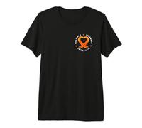 Múltiple Esclerosis Concientización MS Naranja Cinta Corazón Bolsillo Camiseta Premium