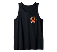 Múltiple Esclerosis Concientización MS Naranja Cinta Corazón Bolsillo Camiseta sin Mangas