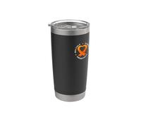 Múltiple Esclerosis Concientización MS Naranja Cinta Corazón Bolsillo Vaso térmico de acero inoxidable de doble pared