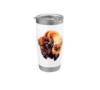 Multiple Exposure Art Bisonte Bisontes Vaso térmico de acero inoxidable de doble pared