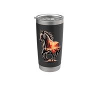Multiple Exposure Art Caballo Equitación Ecuestre Caballos Vaso térmico de acero inoxidable de doble pared