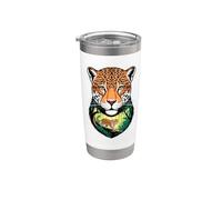 Multiple Exposure Art Jaguar Jaguares Vaso térmico de acero inoxidable de doble pared