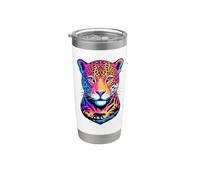 Multiple Exposure Art Jaguar Jaguares Vaso térmico de acero inoxidable de doble pared
