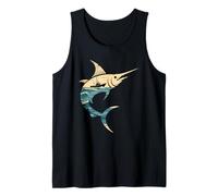 Multiple Exposure Art Pez Espada Pesca Pescador Camiseta sin Mangas