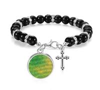 Multiple Music 5-le Staff - Pulsera de cuentas verdes para hombres y mujeres