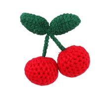 Múltiples estilos de cuello cosido a mano, patrón único de cerezas, apliques de durabilidad para bolsos y sombreros, apliques de tela personalizables