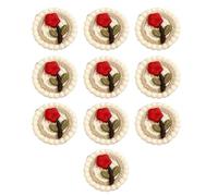 Múltiples estilos de cuello cosido a mano, patrón único de cerezas, apliques de durabilidad para decoración de vestidos, trajes de boda, parches de costura y manualidades