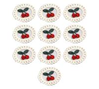 Múltiples estilos de cuello cosido a mano, patrón único de cerezas, apliques de durabilidad para decoración de vestidos, trajes de boda, parches de costura y manualidades