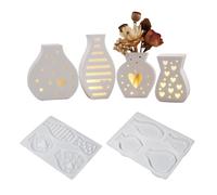Múltiples usos en forma de corazón de silicona a rayas lunares para joyería, floreros, suministros de manualidades, decoración del hogar, jarrón de silicona