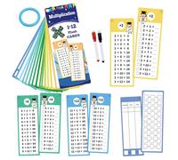 Multiplicación de tarjetas flash, doble cara matemáticas, aprendizaje interactivo, Dry Erase, Diseño reutilizable, Educational Game, Classroom & Homeschool Use, 3,15 x 2,76 pulgadas