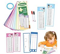 Multiplicación de tarjetas flash, multiplicación FlashCard, Times Tablas Recursos para Niños, Juego educativo interactivo de doble cara con 2 lápices secos para aula, escuela en casa