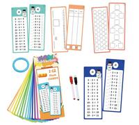 Multiplicación de tarjetas flash, tarjeta de multiplicación Flash, Tarjetas de mesa de multiplicación, 2 bolígrafos de borrado en seco, juguete educativo de doble cara para la escuela de primera a 3er