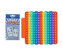 Multiplicación Pop it 12 x 12 pulgadas, juguetes de mesa de tiempos con tarjetas matemáticas, tablero de gráficos antiestrés de arcoíris, juguete de aprendizaje para aliviar el estrés para niños en la