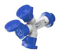 Multiplicador Móvil 3 Salidas IP67 1 Enchufe 16A 3 Tomas 2P+T 230V Azul 50/60 Hz