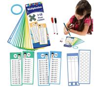 Multiplication Flash Cards - 4.6 Inches Set of Double Sided Math Flash Cards for Kids with Reusable Dry Erase Pens, Interactive Learning Game for Classroom or Home School, Early Math,