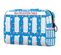 Multiplication Tables - Bonita bolsa de cosméticos para mujer, neceser de viaje, bolsa organizadora de maquillaje grande con cremallera, multicolor, 18.5x7.5x13cm/7.3x3x5.1in, Neceser