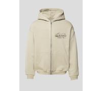 Multiply Apparel Sudadera con cremallera 'BULLETIN' beige / chocolate / offwhite L beige / chocolate / offwhite