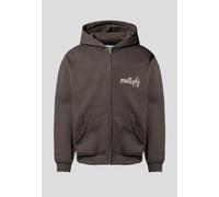 Multiply Apparel Sudadera con cremallera 'Law Of Nature' beige / marrón oscuro L beige / marrón oscuro