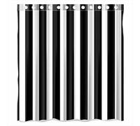 MULTIPLY Custom Black and White Striped Waterproof Bathroom Shower Curtain Polyester Fabric Shower Curtain Size 66 X 72