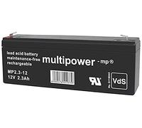 Multipower Batería de fieltro de plomo 12 V, 2,3 Ah, conector de 4,8 mm, VdS