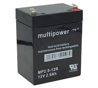 MultiPower Batería de plomo MP2.9-12, 12,0 V, 2,9 Ah, con conectores de 4,8 mm