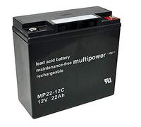 MultiPower Batería de plomo MP22-12C, tipo ciclo, 12,0 V, 22000 mAh, con conector de rosca M5