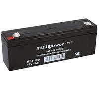 Multipower Batería De Plomo MP4-12D Pb 12V 4Ah Faston 4,8mm AGM Batería De Plomo