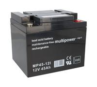 Multipower Batería de Plomo MP45-12 Pb 12V 45Ah AGM Compatible 40Ah 50Ah Silla