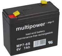 MULTIPOWER Batería De Plomo MP7-6S 6V 7Ah Faston 4,8mm AGM 6 Volt