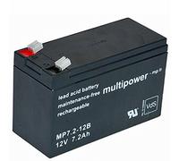 Multipower MP 7.2-12B - Batería de plomo (12 V, 7,2 Ah, 20722 AGM)