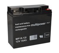 Multipower Plomo Pila MP18-12 Pb Vds FG21803 Powerfit S312/18G5 12V 18Ah AGM
