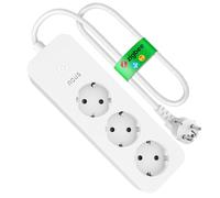 Multipresa Smart ZigBee 16A, Richiede Hub ZigBee, Ciabatta Intelligente 3 Prese con Monitoraggio Energetico, Cavo 1.8 m, Controllo App, Compatibile con Zigbee2MQTT, Alexa, Google Home