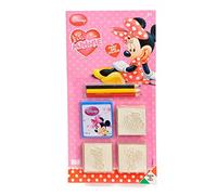 Multiprint Blister 3 Sellos para Niños Disney Minnie Topolina, 100% Made in Italy, Sellos Personalizados para Niños, en Madera y Caucho Natural, Tinta Lavable no Tóxica, Idea de Regalo, Art.03866