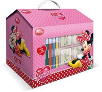 Multiprint Casita 7 Sellos para Niños Disney Minnie, 100% Made in Italy, Set Sellos Niños Persolanizados, en Madera y Caucho Natural, Tinta Lavable no Tóxica, Idea de Regalo, Art.09866