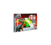 Multiprint Máquina crea Pegatinas Jurassic World, Made in Italy, 7 Sellos, Álbum con Marcadores, Set Sellos Niños Persolanizados, en Madera y Caucho Natural, Tinta Lavable no Tóxica, Idea de Regalo, art.08975