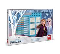 Multiprint Maxi Valija 7 Sellos para Niños Disney Frozen 2, 100% Made in Italy, Set Sellos Niños Persolanizados, en Madera y Caucho Natural, Tinta Lavable no Tóxica, Idea de Regalo, Art.04981