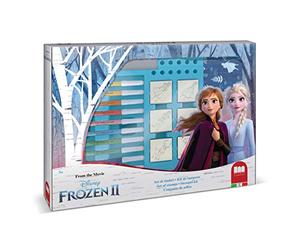 Multiprint Maxi Valija 7 Sellos para Niños Disney Frozen 2, 100% Made in Italy, Set Sellos Niños Persolanizados, en Madera y Caucho Natural, Tinta Lavable no Tóxica, Idea de Regalo, Art.04981