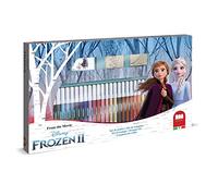 Multiprint Set 3 Sellos para Niños y 36 Marcadores de Colores Disney Frozen 2, Made in Italy, Set Sellos Niños Persolanizados, en Madera y Caucho Natural, Tinta Lavable no Tóxica, Idea de Regalo, art.57981
