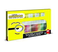Multiprint Set 3 Sellos para Niños y 36 Marcadores de Colores Minions 2, Made in Italy, Set Sellos Niños Persolanizados, en Madera y Caucho Natural, Tinta Lavable no Tóxica, Idea de Regalo, Art.57896
