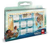 Multiprint Valija 7 Sellos para Niños Disney Oceania, 100% Made in Italy, Set Sellos Niños Persolanizados, en Madera y Caucho Natural, Tinta Lavable no Tóxica, Idea de Regalo, Art.07911