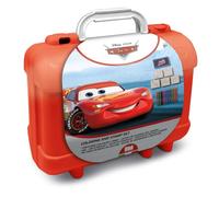 Multiprint Valija Travel Set Disney Cars , Made in Italy, Libro para Colorear, con Rompecabezas y Lápices, Set Sellos Niños Persolanizados, en Madera y Caucho Natural, Tinta Lavable no Tóxica, Idea de Regalo, art.42823
