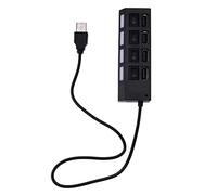 Multipuerto USB - Divisor USB 2.0 4 Puertos con indicador LED Individual e Interruptor, expansor Alta Velocidad multipuerto USB para Ordenador portátil Fulenyi