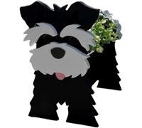 Multipurpose Dog Planter Pot, Detachable Animal Shaped Cartoon Planter, Succulent Handmade Plant Pot Indoor, Dog Lover Dream Gift, Garden Decor(Black Schnauzer)
