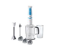 Braun batidora de mano MQ 5260WHBL - Batidora de mano MultiQuick 5 Vario con pie de acero inoxidable y cortador en espiral, 1000 W, incluye una amplia gama de accesorios, color blanco y azul