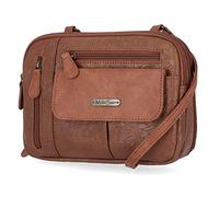 MultiSac Zippy Triple Compartment Crossbody Bag, Cuerpo Cruzado para Mujer, Flores de pacana, Talla única