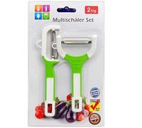 multischäler Set 2 piezas, Pelador de Verduras + Pelador de fruta, Blanco Verde