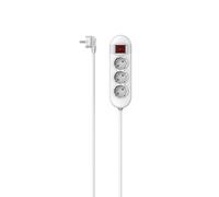 Multitoma, 3 tomas, interruptor, pos. inter. opt., 1,4 m, blanco