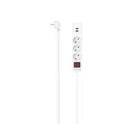 Multitoma, 3 tomas, USB-A 17 W, 1,4 m, blanco
